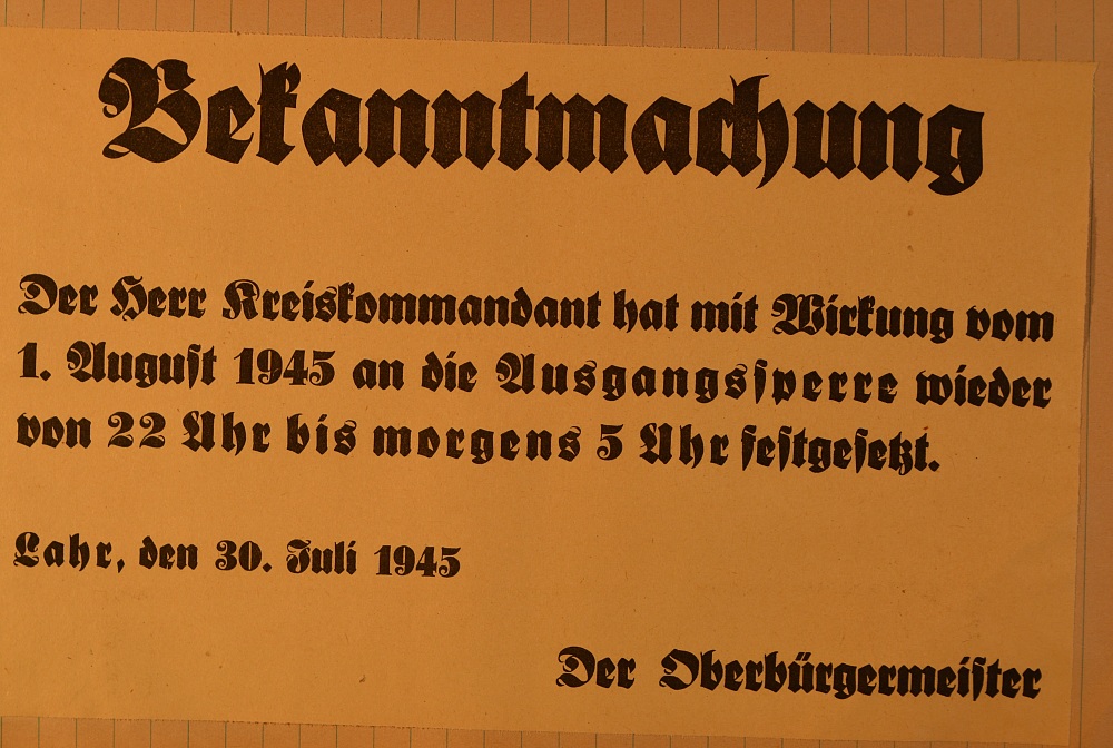 Stadtmuseum Lahr - Der Kreiskommandant hat festgesetzt…